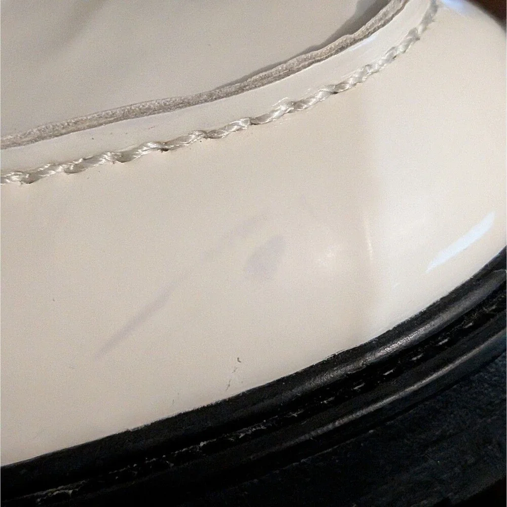 Steve Madden Lotto White & Black Chunky Patent Loafers Women's Size 10 Comfort